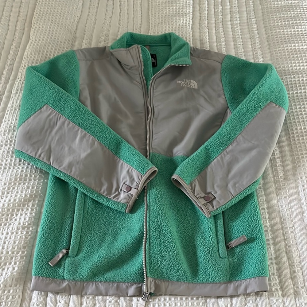 Mint Green North Face Zip-up Fleece